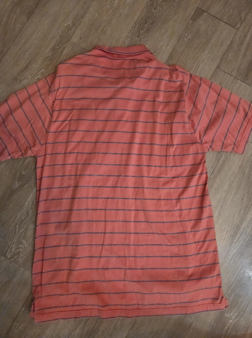 Men's GOLDEN BEAR Shirt Polo Golf Salmon Pink Striped Large